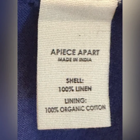 A Piece Apart Linen Cotton Tiered Moya Mini Dress in Cobalt Blue Size Medium